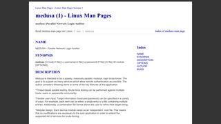 medusa - Parallel Network Login Auditor - Linux Man Pages (1)