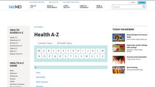 WebMD Common Health Topics A-Z - Find reliable health and medical ...