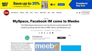 MySpace, Facebook IM come to Meebo - CNET