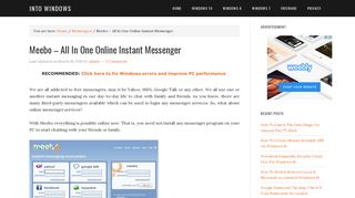 Meebo – All In One Online Instant Messenger - Into Windows