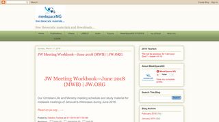 MeekSpaceNG: JW Meeting Workbook—June 2018 (MWB) | JW.ORG