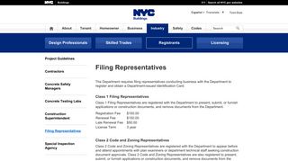 Buildings - Filing Representatives - NYC.gov