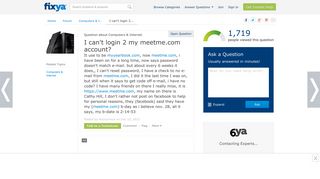 I can't login 2 my meetme.com account? - Fixya