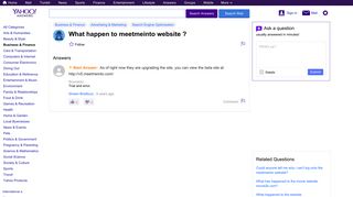 What happen to meetmeinto website ? | Yahoo Answers