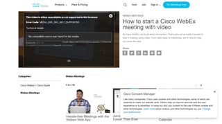 How to start a Cisco WebEx meeting with video - Webex Meetings ...