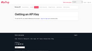 Getting an API Key | Meetup