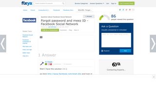 SOLVED: Forgot password and meez ID - Fixya