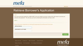 MEFA REFI Loans - Retrieve Borrower's Application