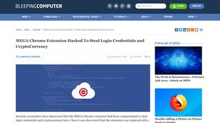 MEGA Chrome Extension Hacked To Steal Login Credentials and ...