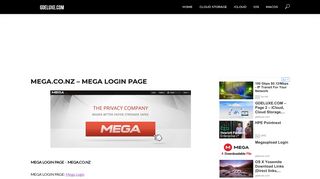 MEGA.CO.NZ – MEGA LOGIN PAGE – GDELUXE.COM