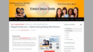 MegaFriends.com - Matchmaking Dating Site Review ...