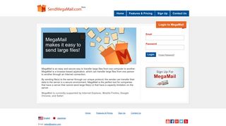 File sharing, and large file transfers. MegaMail: Users
