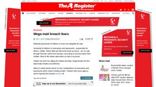 Mega mail breach fears • The Register