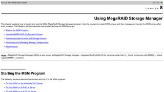 Using MegaRAID Storage Manager - Oracle Docs