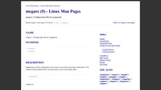 megarc - Configuration file for megatools - Linux Man Pages (5)
