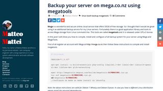 Backup your server on mega.co.nz using megatools · Matteo Mattei