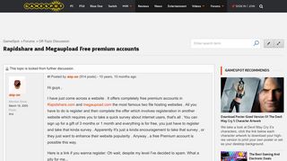 Rapidshare and Megaupload Free premium accounts - Off-Topic ...