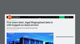 Five years later, legal Megaupload data is still trapped on dead servers