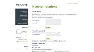 E-mail alerts | Meggitt PLC - Investor relations