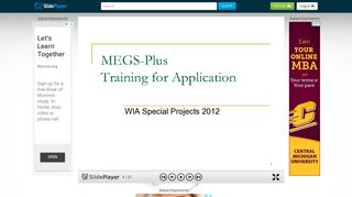 1 MEGS-Plus Training for Application WIA Special Projects ppt ...