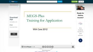1 MEGS-Plus Training for Application WIA Core ppt download