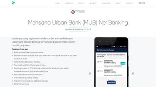 Mehsana Urban Bank Net Banking App - Cointab