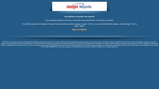 MyInfo session expired - MyInfo - Meijer
