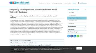 Frequently Asked Questions - U-Multirank