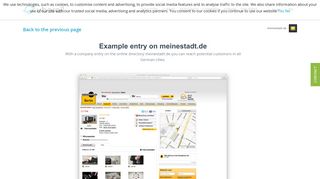 Register your company on meinestadt.de | uberall example entry