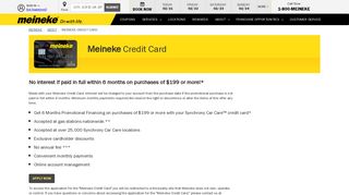 Meineke Credit Card & Interest-Free Financing - Meineke