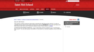 A-(Sign In To Acess the Full Parent Section) / Overview - St. Mel School