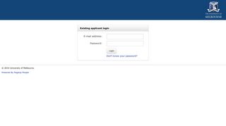 Applicant sign in - University of Melbourne - PageUp