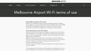 Melbourne Airport - Melbourne Airport Free Wi-Fi Access: Terms Of ...