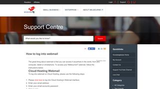 MelbourneIT: How to log into webmail - Melbourne IT Support Centre