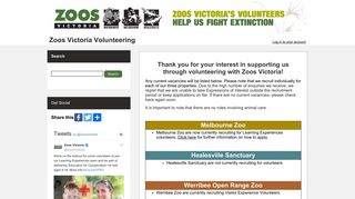 MyVolunteerPage - Zoos Victoria Volunteering