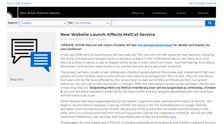 New Website Launch Affects MelCat Service | Ann Arbor District Library