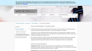 Our commitment to employees | Meliá Hotels International