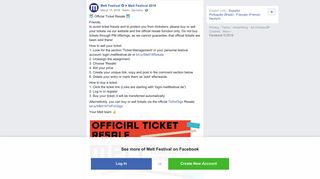 Melt Festival - Official Ticket Resale Friends, to... | Facebook