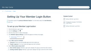 Setting Up Your Member Login Button | Help Center | Wix.com