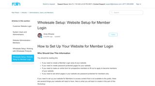 Wholesale Setup: Website Setup for Member Login – Rain Retail