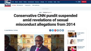 Conservative CNN pundit suspended amid revelations of sexual ...