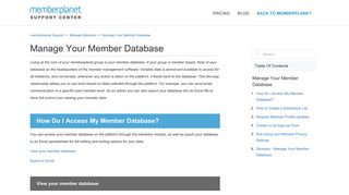 Manage Your Member Database – memberplanet Support