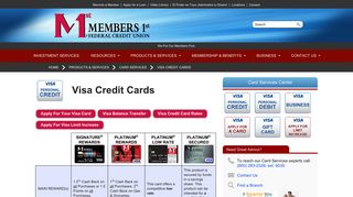 VISA Credit Cards | Members 1st Federal Credit Union