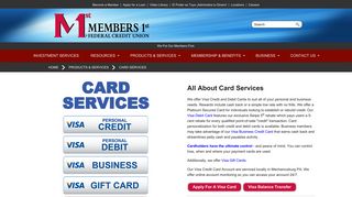 Card Services | Members 1st Federal Credit Union