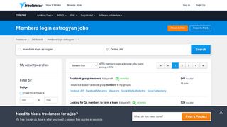 Members login astrogyan Jobs, Employment | Freelancer