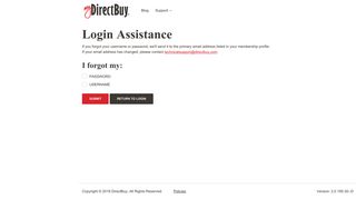 Forgot Login Information - DirectBuy® - My DirectBuy Member Login ...