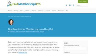 Best Practices for Member Log In and Log Out | Paid Memberships Pro