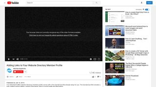 Adding Links to Your Website Directory Member Profile - YouTube