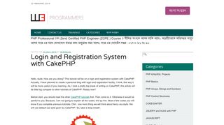 Login and Registration System with CakePHP - w3programmers