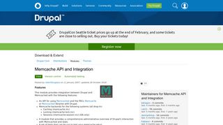 Memcache API and Integration | Drupal.org